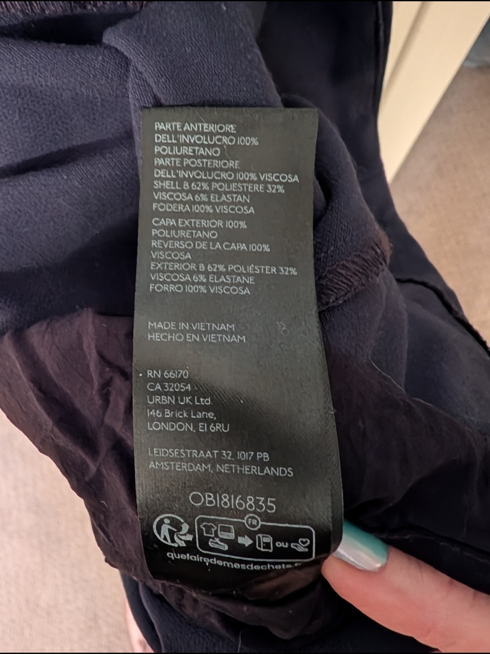 Vegan Leather/Mixed Media Cutout Midi Dress - Navy/Black- Anthropologie - Picture 6 of 13